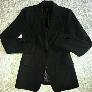 Black Bebe blazer with black leopard lining.